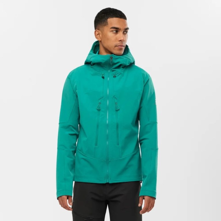 Turquoise Salomon Outpeak Softshell Full Zip Men\'s Jackets | IE UY7351